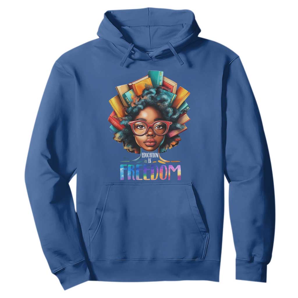 Black History Education Is Freedom Hoodie Black Teacher Books