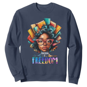 Black History Education Is Freedom Sweatshirt Black Teacher Books