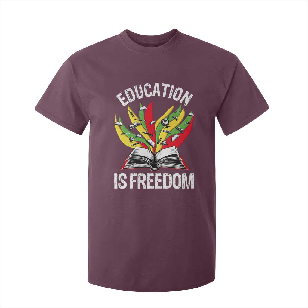 Black Education Is Freedom T Shirt For Kid Teaching History Month Books