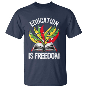 Black Education Is Freedom T Shirt Teaching History Month Books