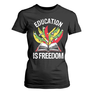 Black Education Is Freedom T Shirt For Women Teaching History Month Books