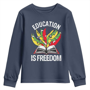 Black Education Is Freedom Youth Sweatshirt Teaching History Month Books