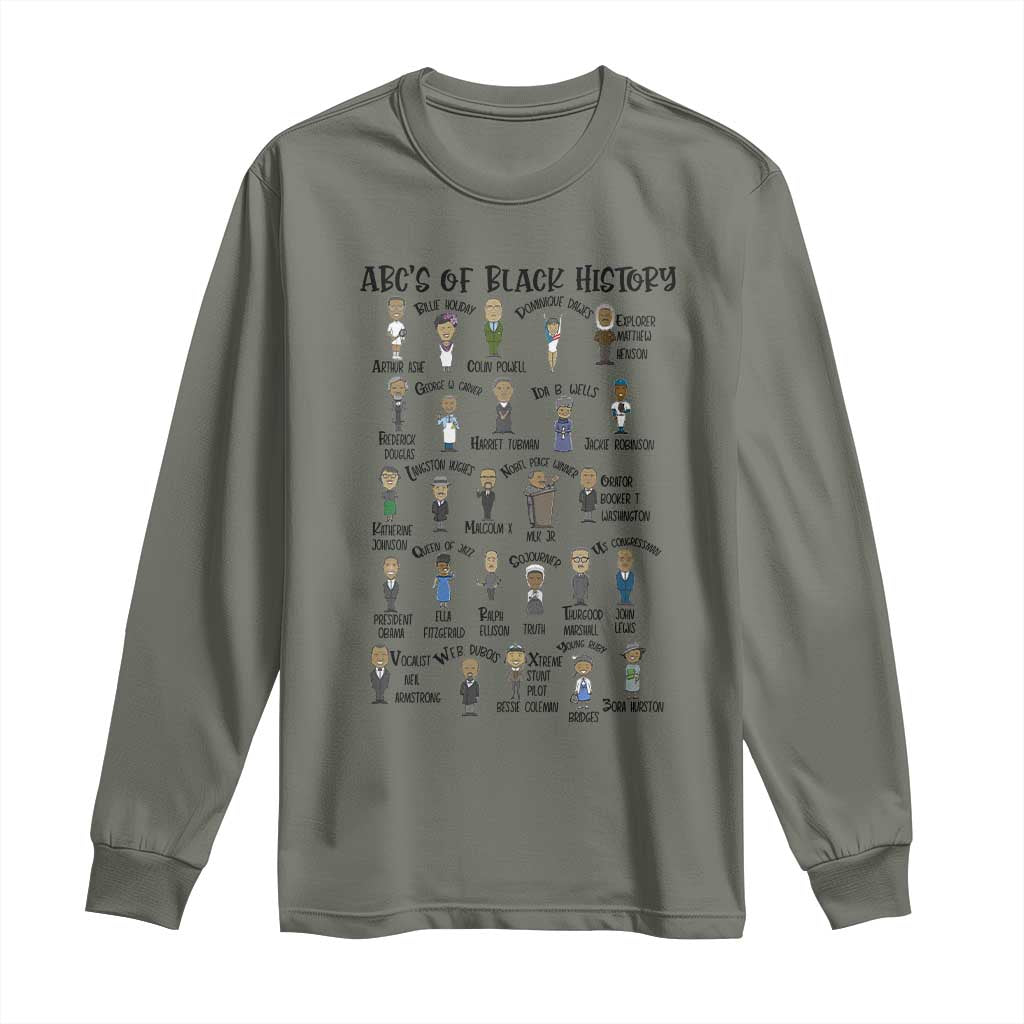 ABCs of Black History Pride Long Sleeve Shirt Black Excellence
