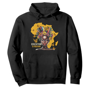 Black Education Is Freedom Hoodie Black Teacher History Month Books
