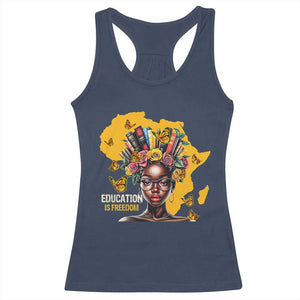 Black Education Is Freedom Racerback Tank Top Black Teacher History Month Books