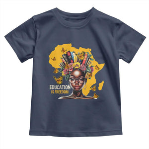 Black Education Is Freedom Toddler T Shirt Black Teacher History Month Books