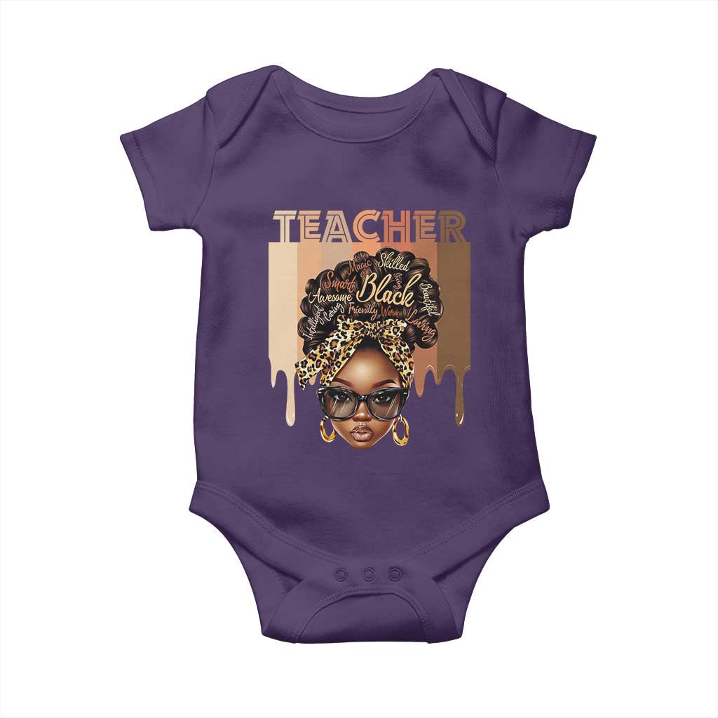 Black Teacher Magic Education Baby Onesie History Month Melanin Afro Hair