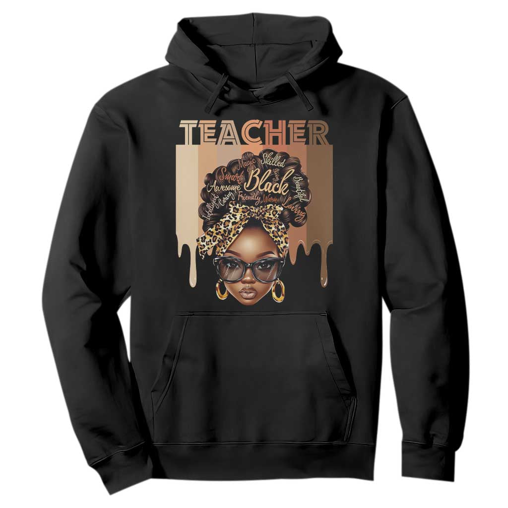 Black Teacher Magic Education Hoodie History Month Melanin Afro Hair