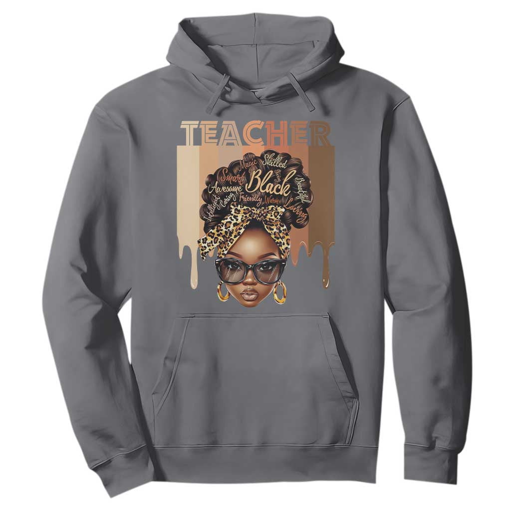 Black Teacher Magic Education Hoodie History Month Melanin Afro Hair
