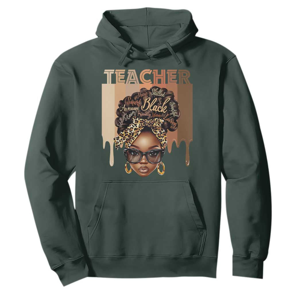 Black Teacher Magic Education Hoodie History Month Melanin Afro Hair