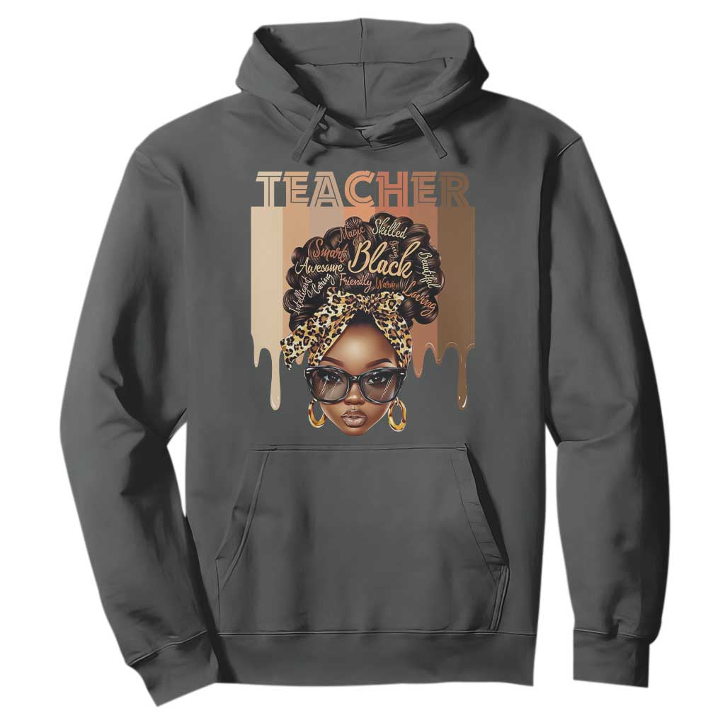 Black Teacher Magic Education Hoodie History Month Melanin Afro Hair