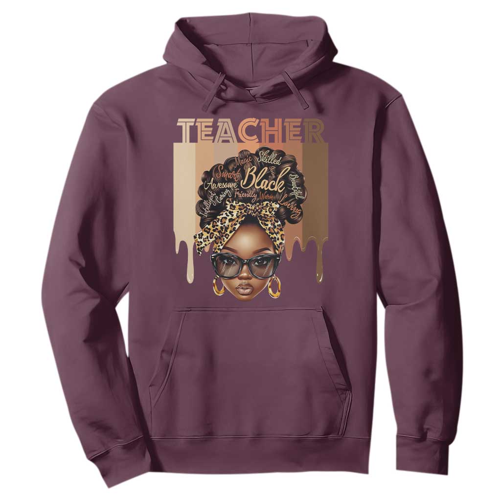 Black Teacher Magic Education Hoodie History Month Melanin Afro Hair