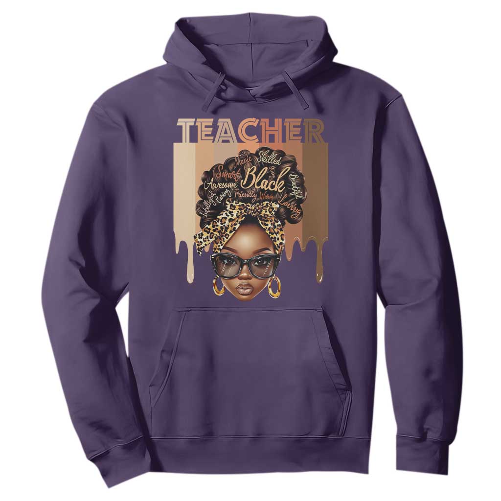 Black Teacher Magic Education Hoodie History Month Melanin Afro Hair