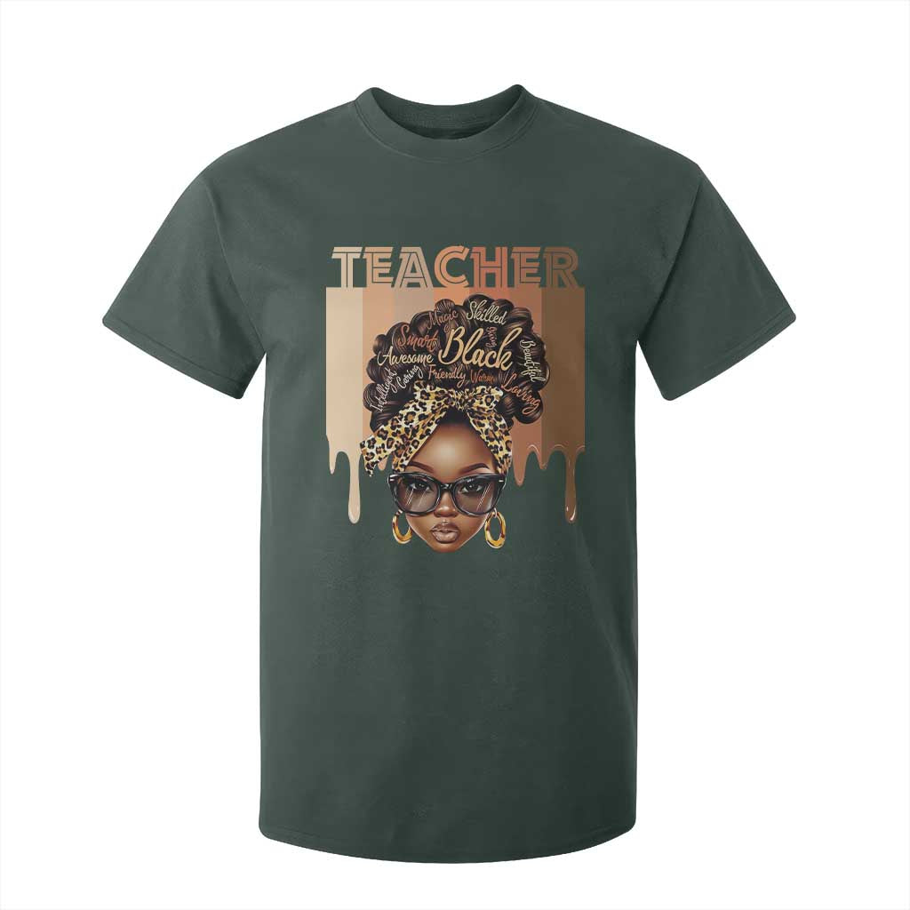 Black Teacher Magic Education T Shirt For Kid History Month Melanin Afro Hair