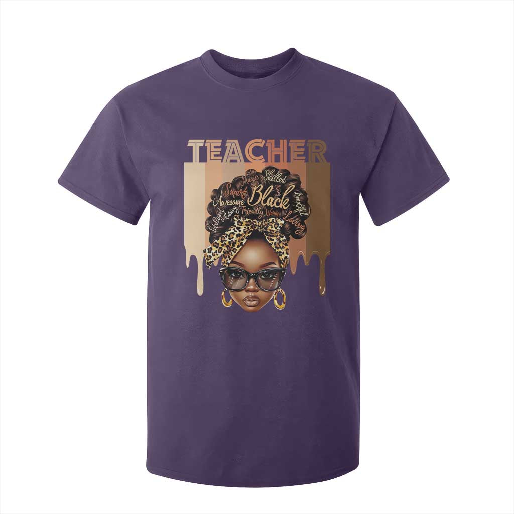 Black Teacher Magic Education T Shirt For Kid History Month Melanin Afro Hair