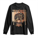 Black Teacher Magic Education Long Sleeve Shirt History Month Melanin Afro Hair
