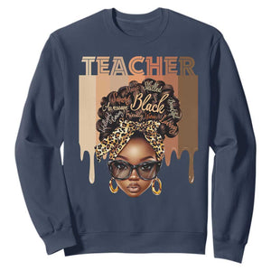 Black Teacher Magic Education Sweatshirt History Month Melanin Afro Hair