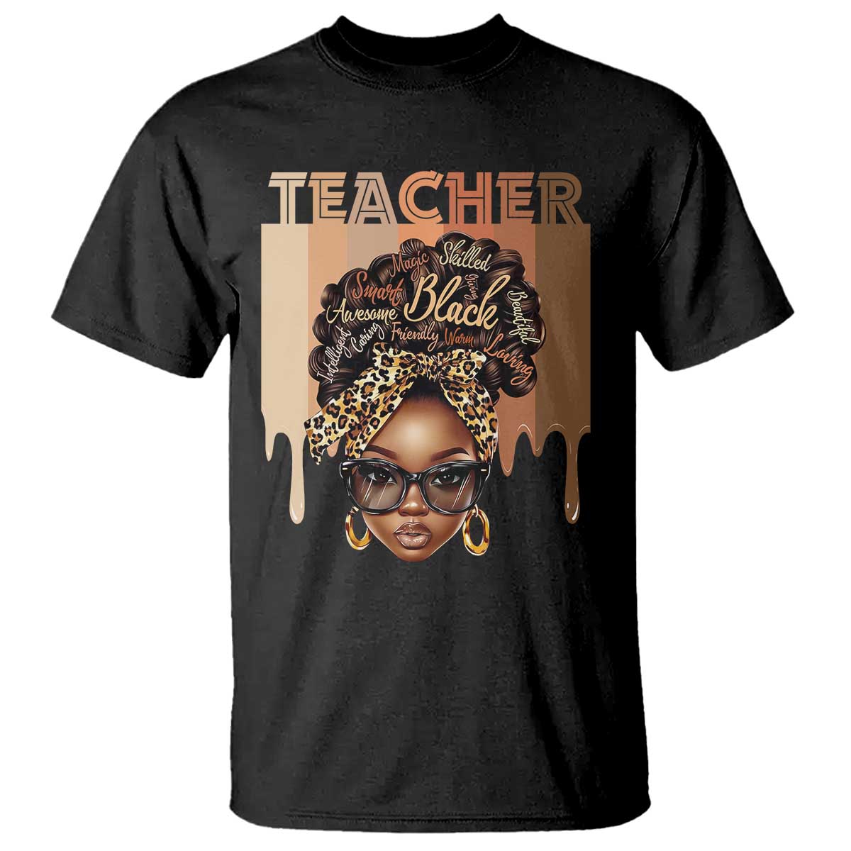 Black Teacher Magic Education T Shirt History Month Melanin Afro Hair