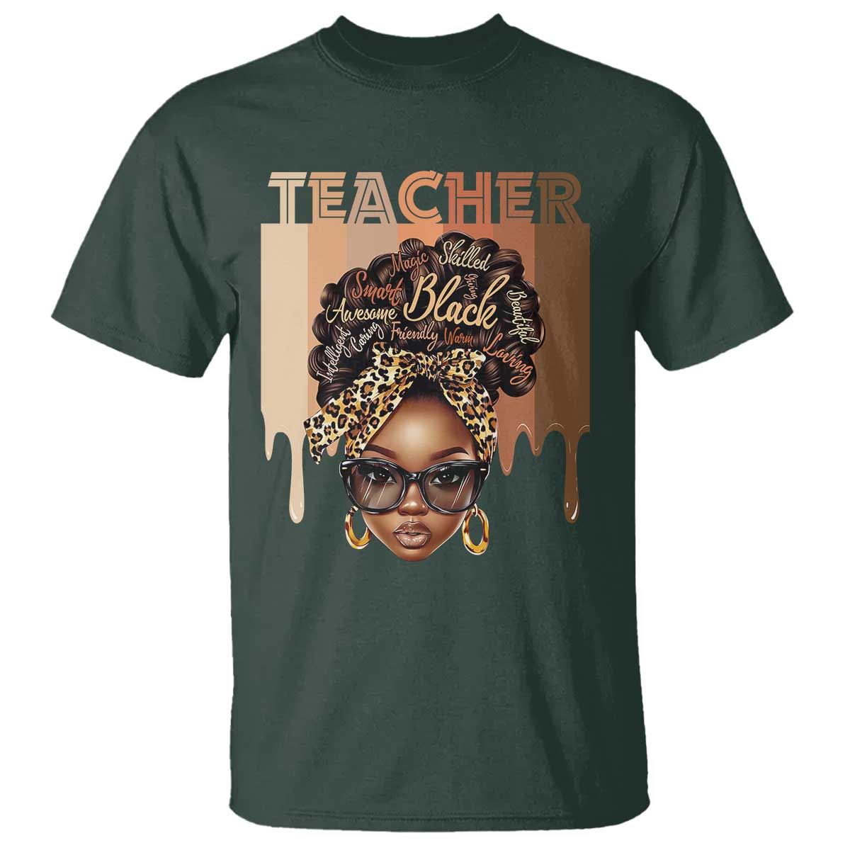 Black Teacher Magic Education T Shirt History Month Melanin Afro Hair