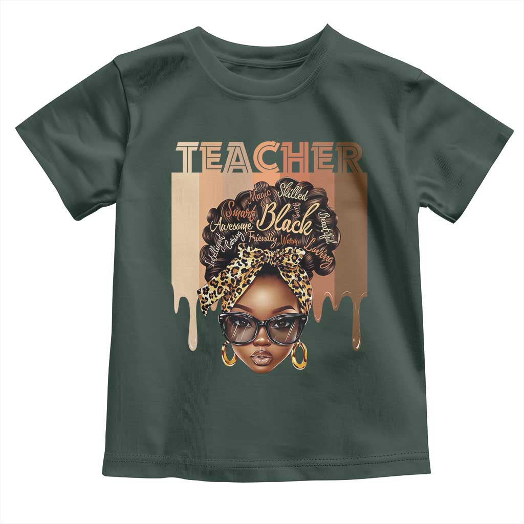 Black Teacher Magic Education Toddler T Shirt History Month Melanin Afro Hair