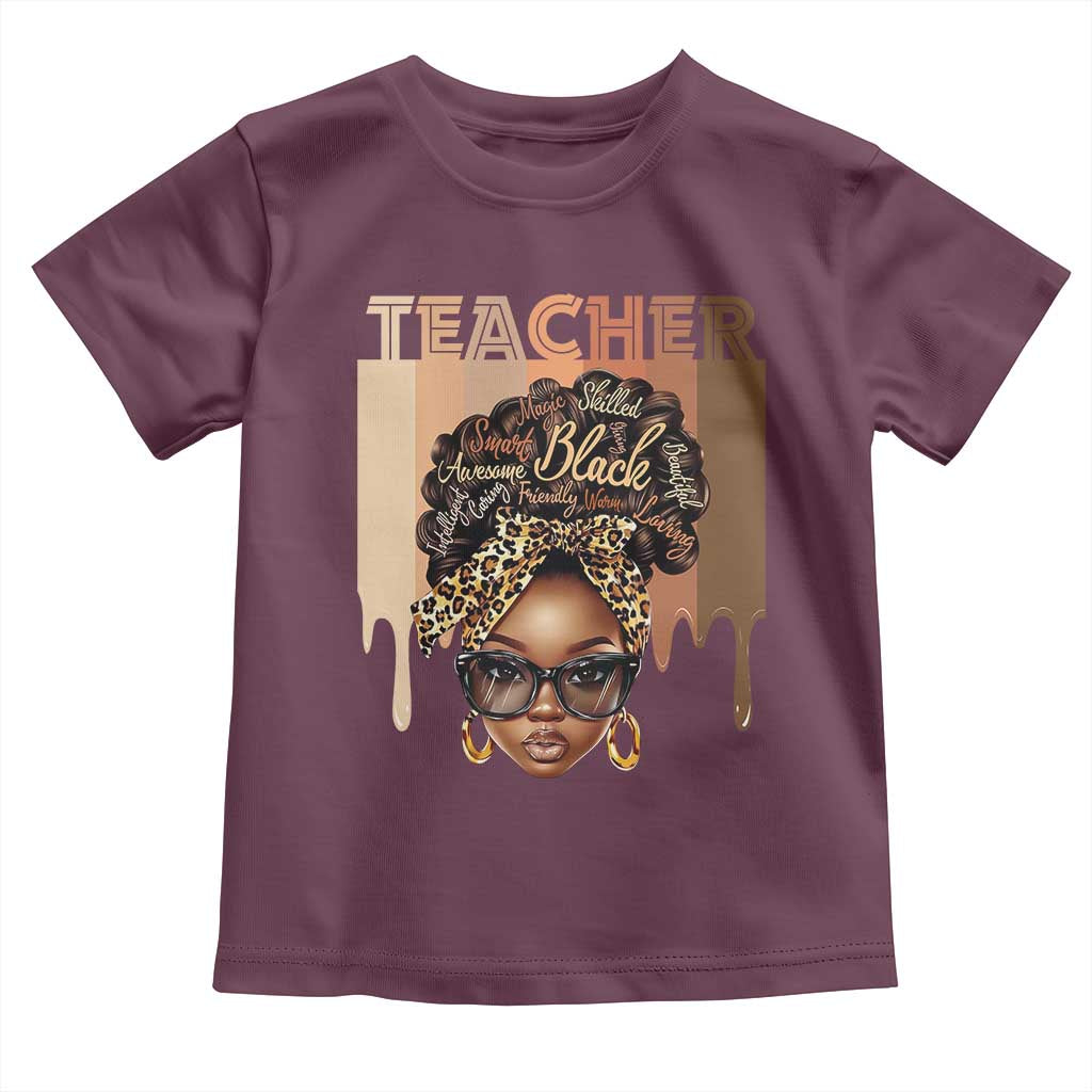 Black Teacher Magic Education Toddler T Shirt History Month Melanin Afro Hair