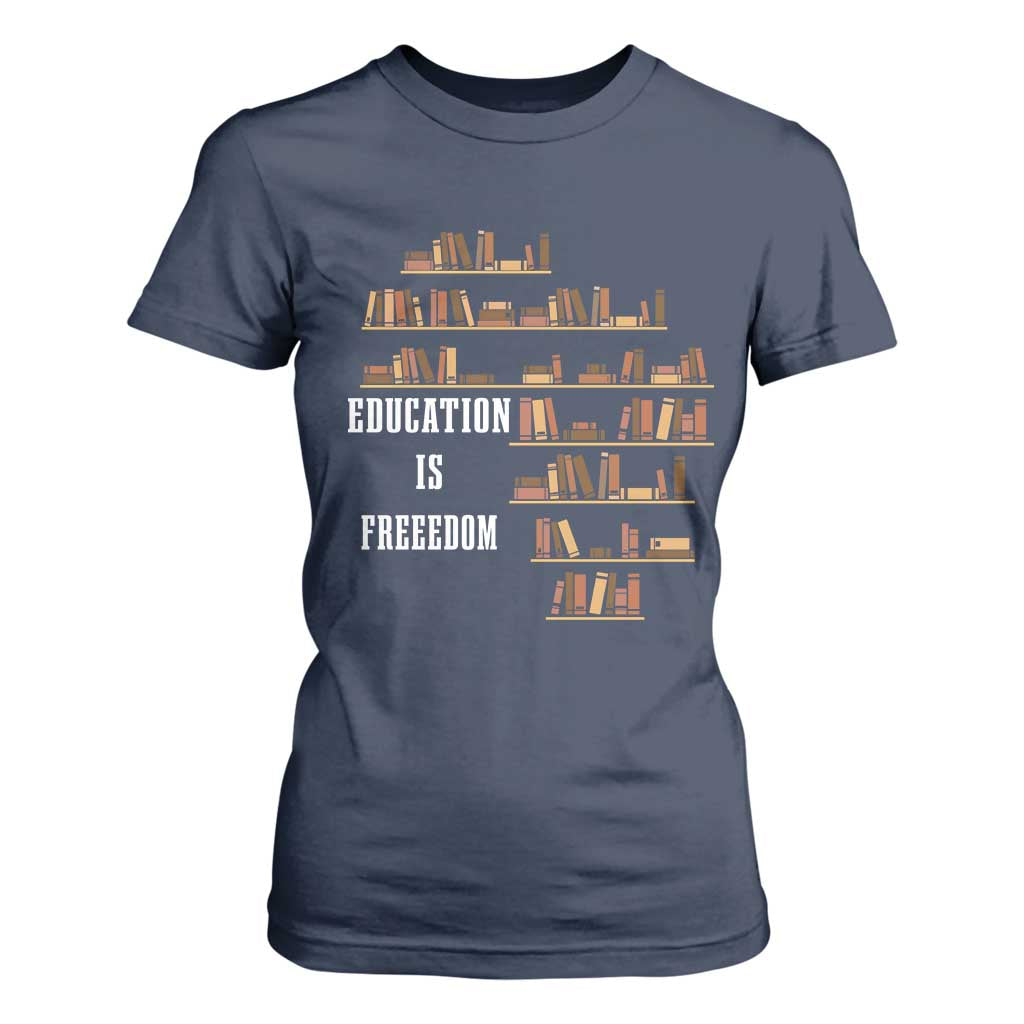 Black History Education Is Freedom T Shirt For Women African Roots Africa Map