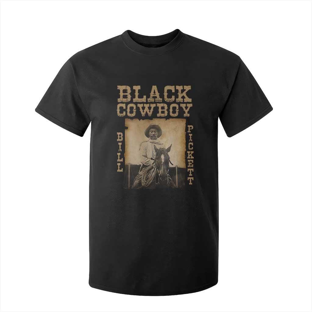 Bill Pickett T Shirt For Kid Black Cowboy Western Legend Vintage