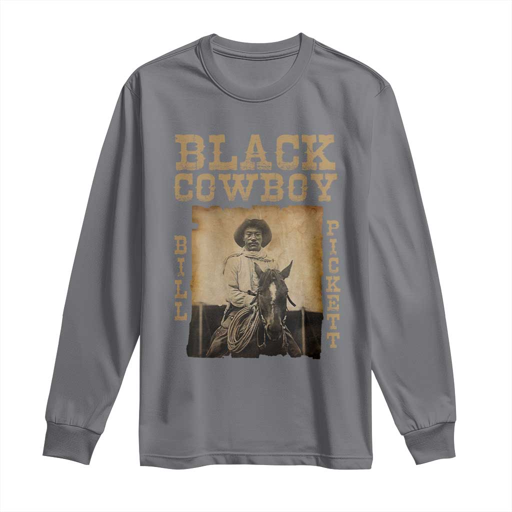 Bill Pickett Long Sleeve Shirt Black Cowboy Western Legend Vintage