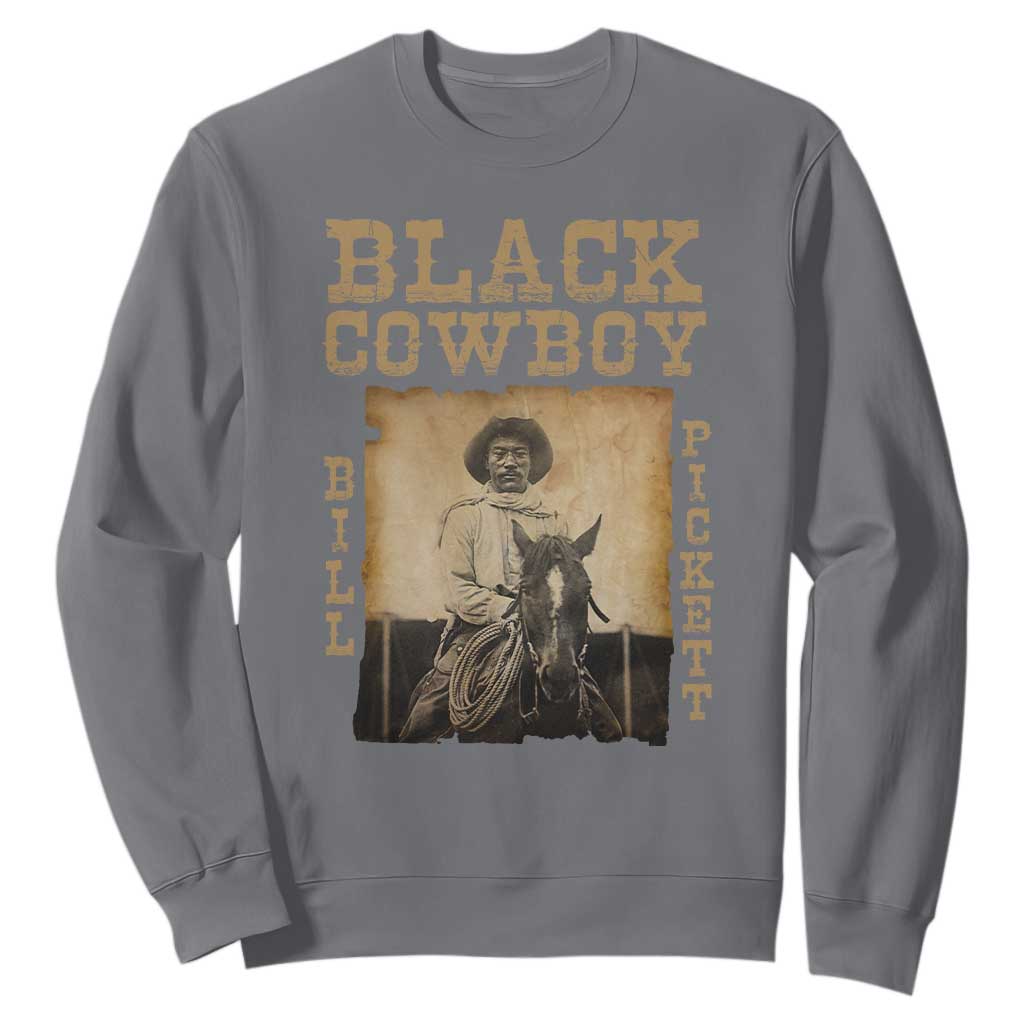 Bill Pickett Sweatshirt Black Cowboy Western Legend Vintage