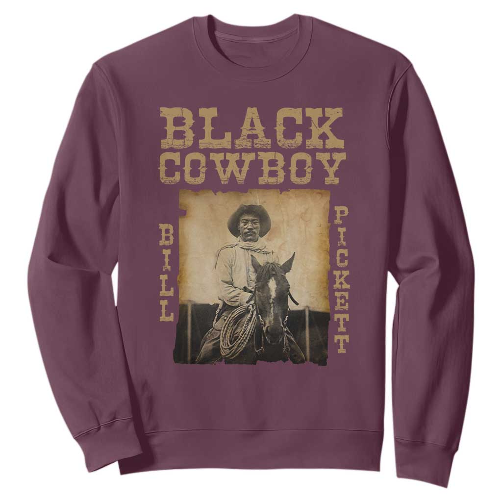 Bill Pickett Sweatshirt Black Cowboy Western Legend Vintage