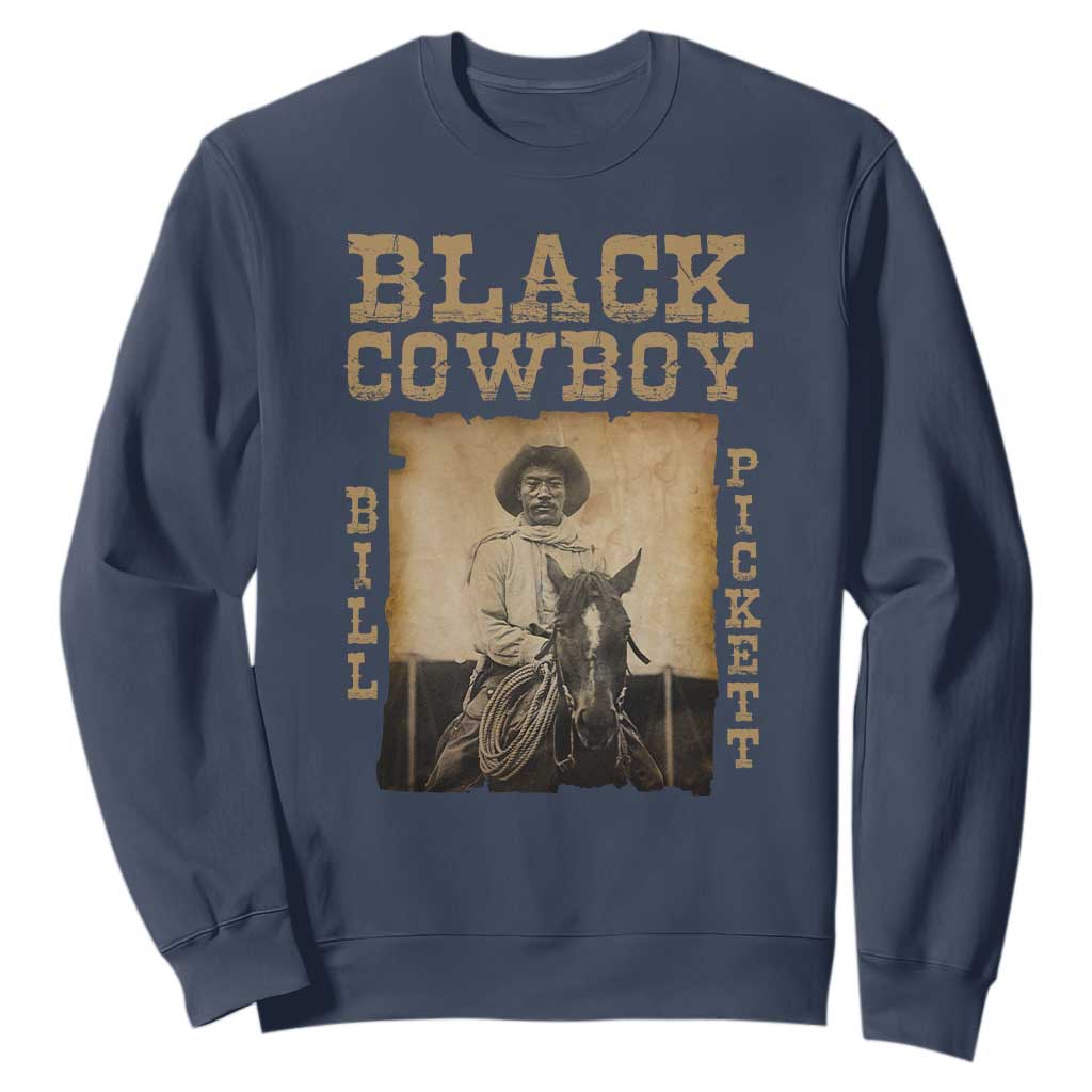 Bill Pickett Sweatshirt Black Cowboy Western Legend Vintage