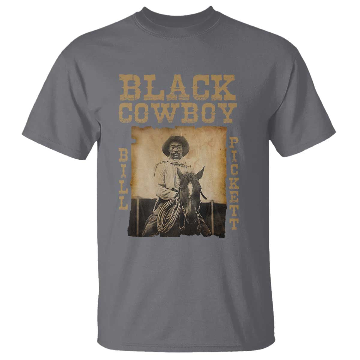 Bill Pickett T Shirt Black Cowboy Western Legend Vintage