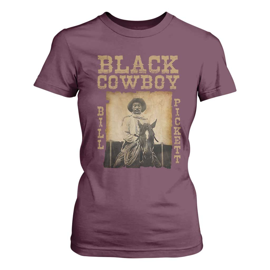 Bill Pickett T Shirt For Women Black Cowboy Western Legend Vintage