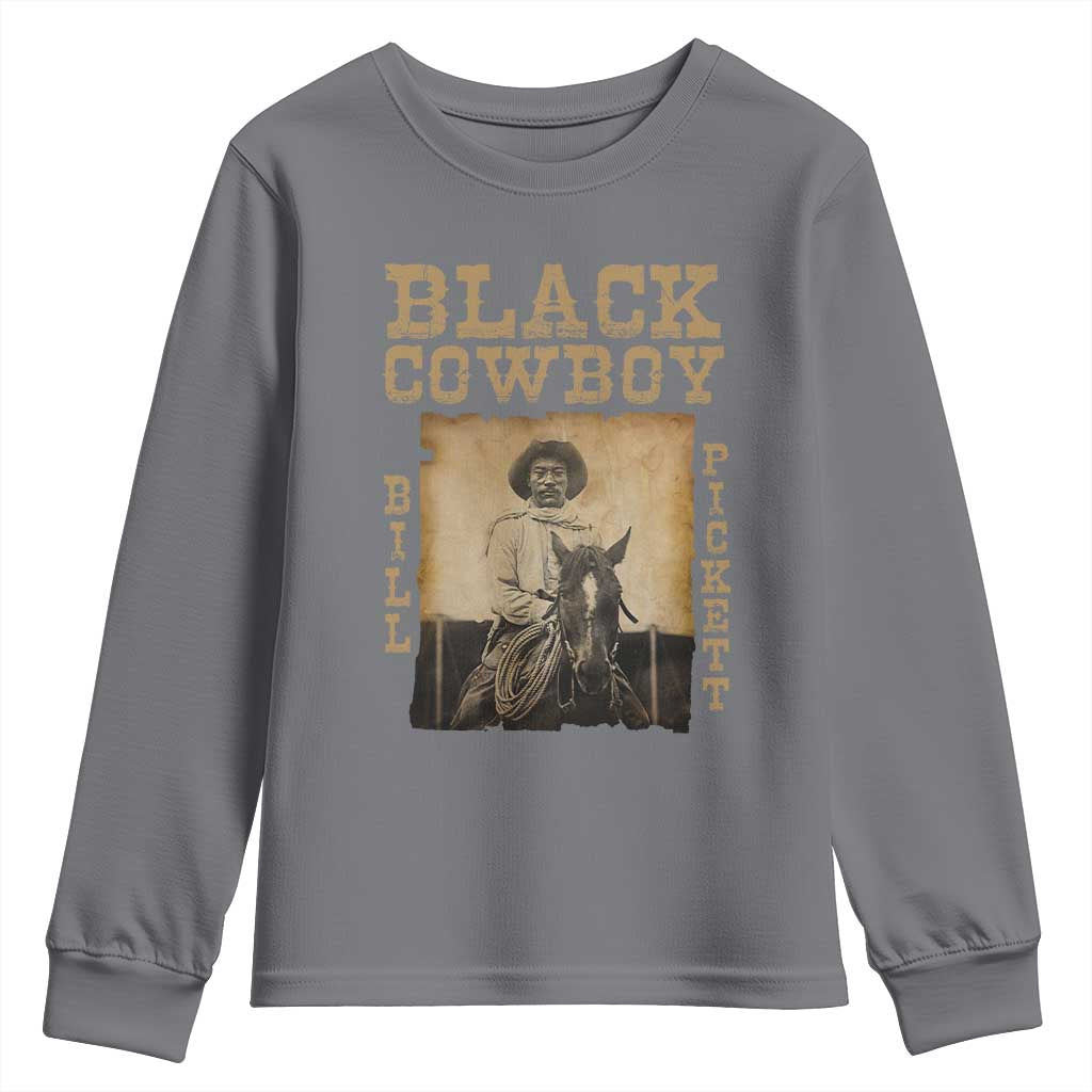 Bill Pickett Youth Sweatshirt Black Cowboy Western Legend Vintage