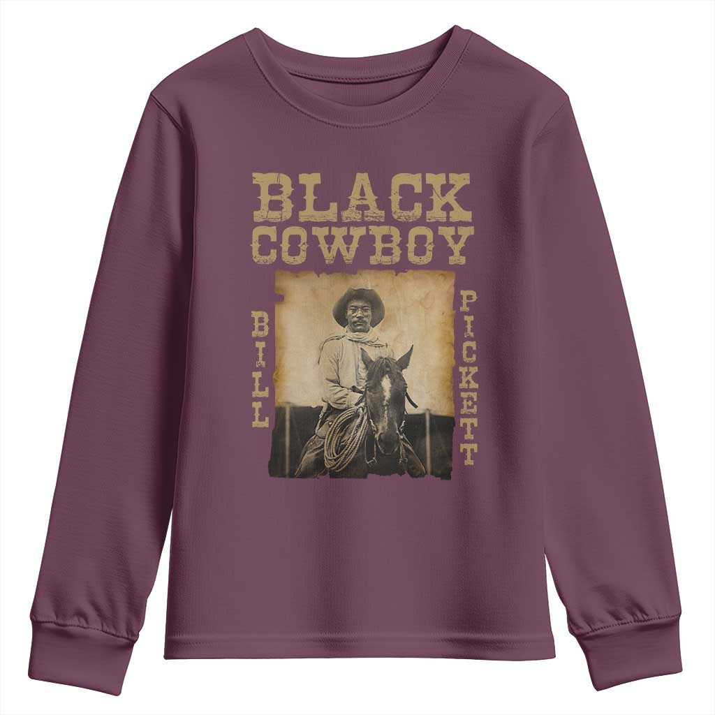 Bill Pickett Youth Sweatshirt Black Cowboy Western Legend Vintage