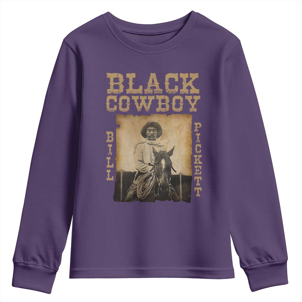 Bill Pickett Youth Sweatshirt Black Cowboy Western Legend Vintage