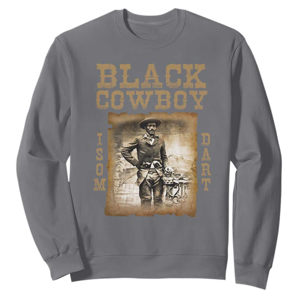 Isom Dart Sweatshirt Black Cowboy Western Legend Vintage