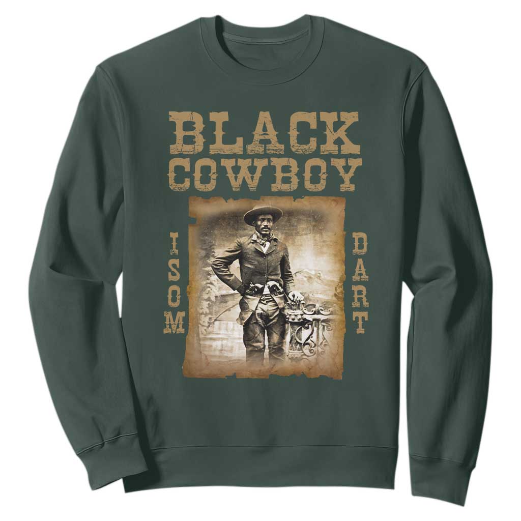Isom Dart Sweatshirt Black Cowboy Western Legend Vintage