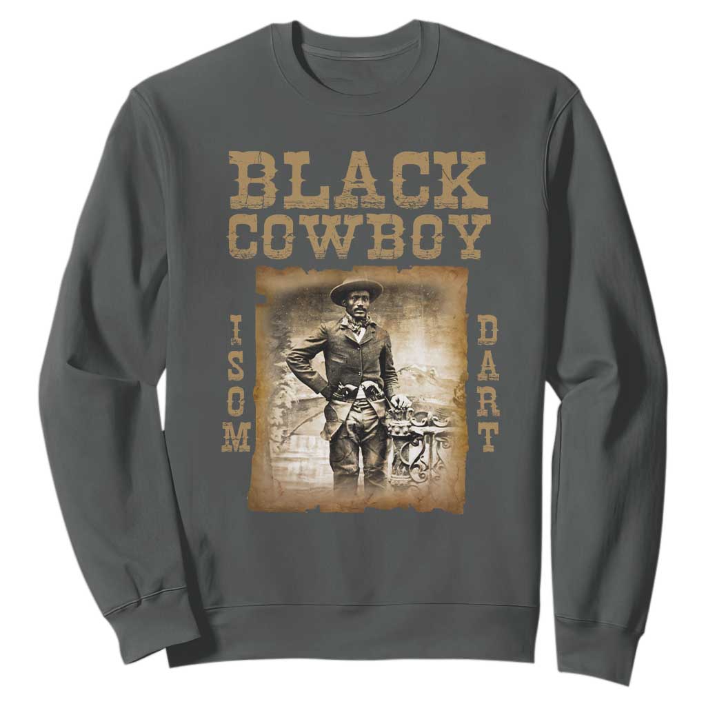 Isom Dart Sweatshirt Black Cowboy Western Legend Vintage
