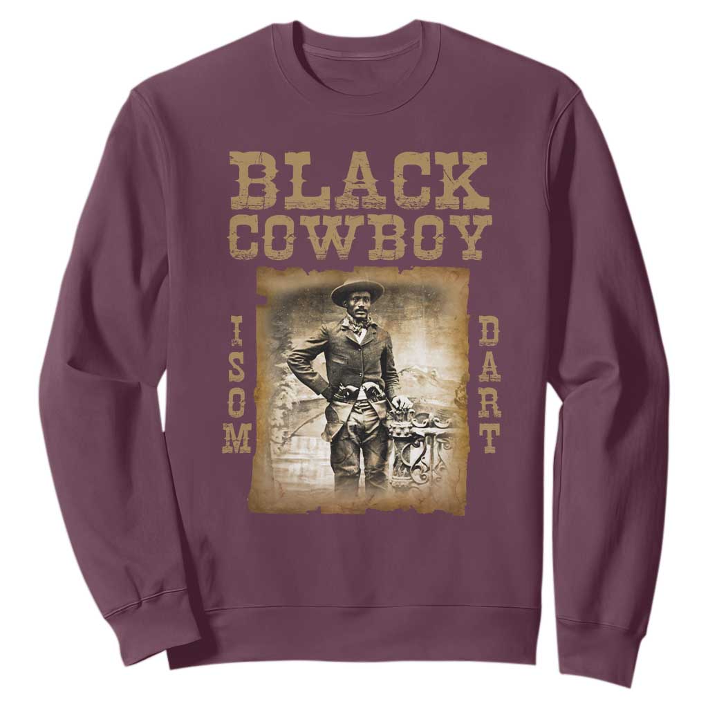 Isom Dart Sweatshirt Black Cowboy Western Legend Vintage