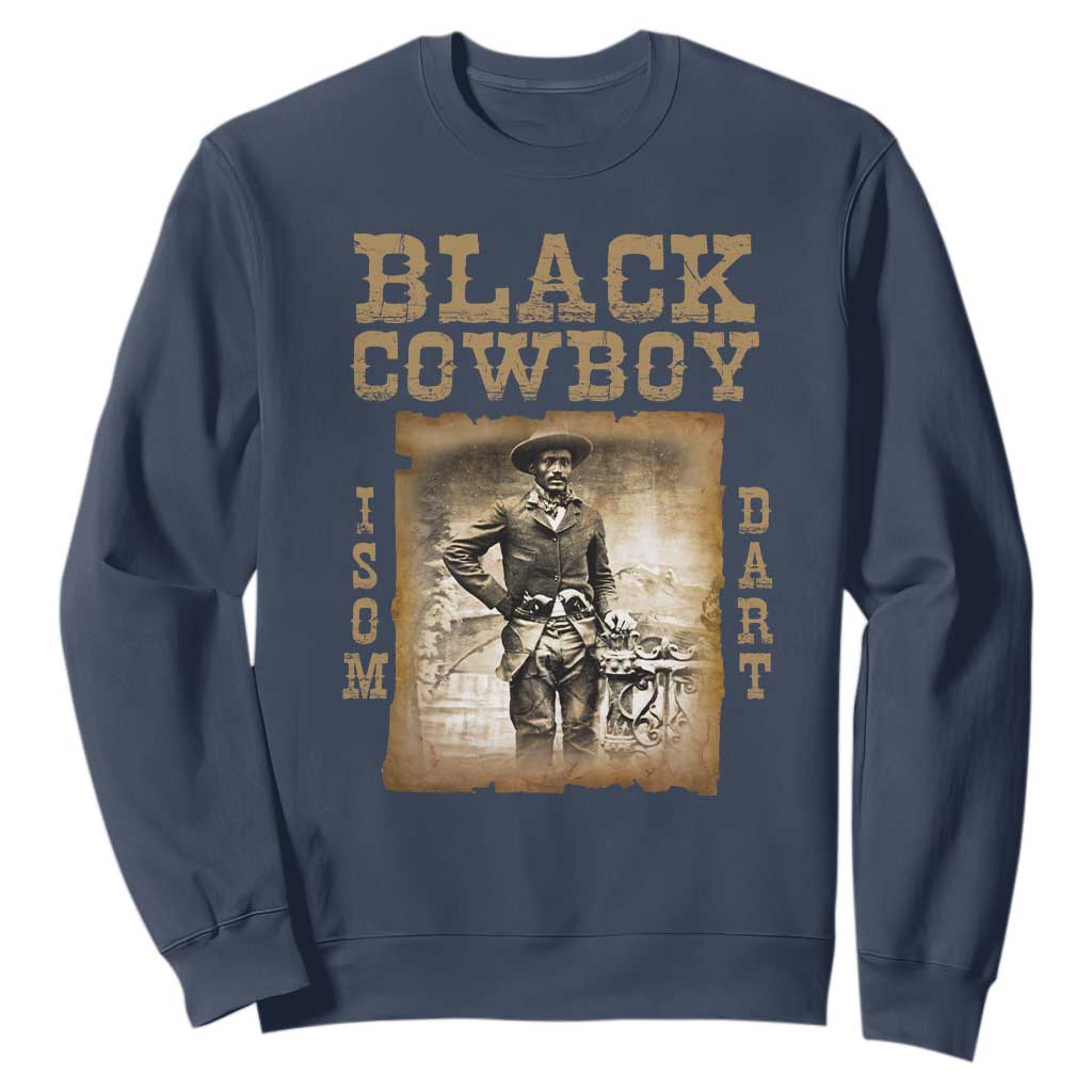 Isom Dart Sweatshirt Black Cowboy Western Legend Vintage