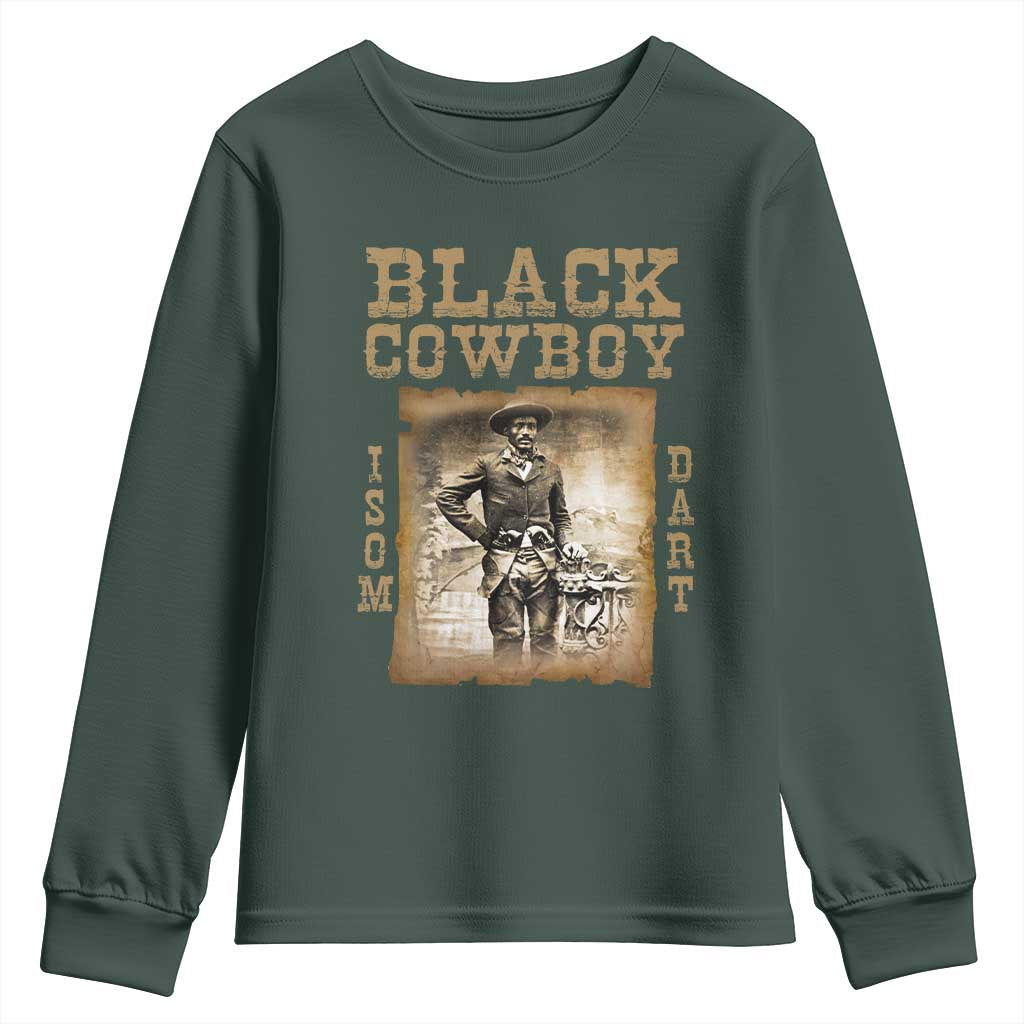 Isom Dart Youth Sweatshirt Black Cowboy Western Legend Vintage