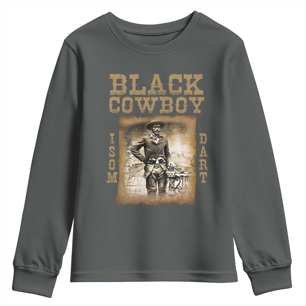 Isom Dart Youth Sweatshirt Black Cowboy Western Legend Vintage