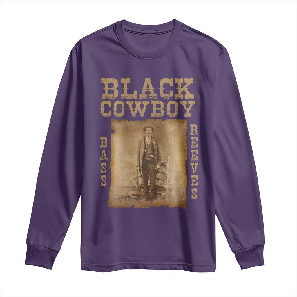 Bass Reeves Long Sleeve Shirt Black Cowboy Western Legend Vintage