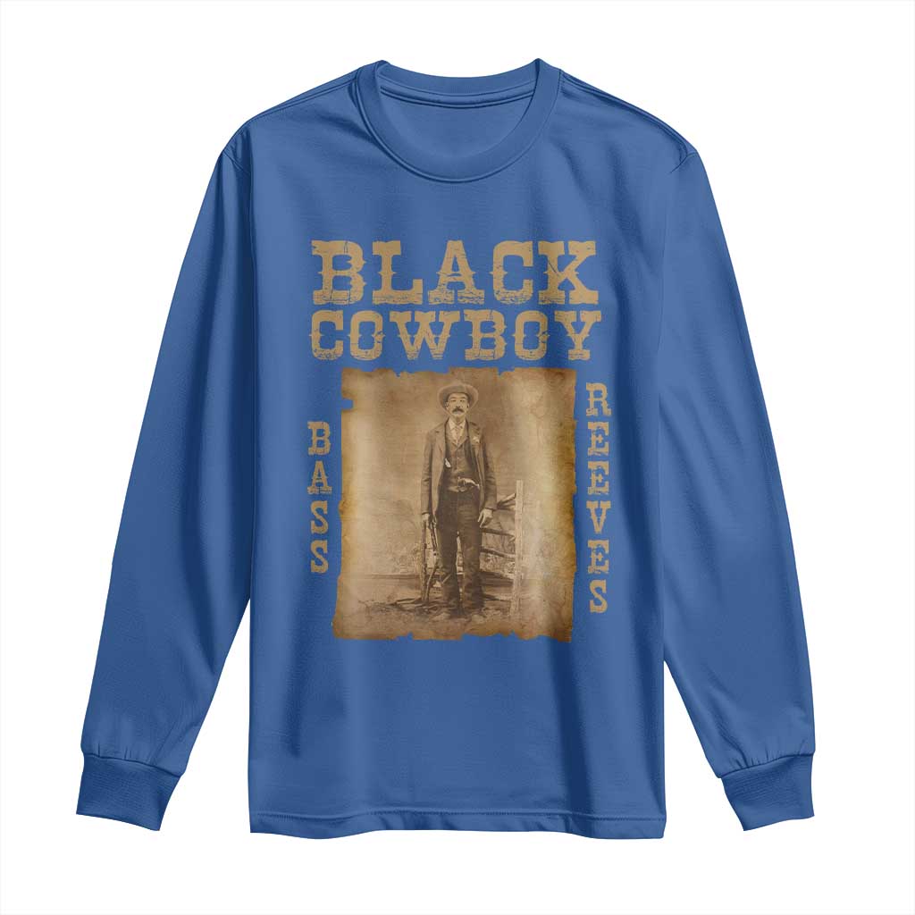 Bass Reeves Long Sleeve Shirt Black Cowboy Western Legend Vintage