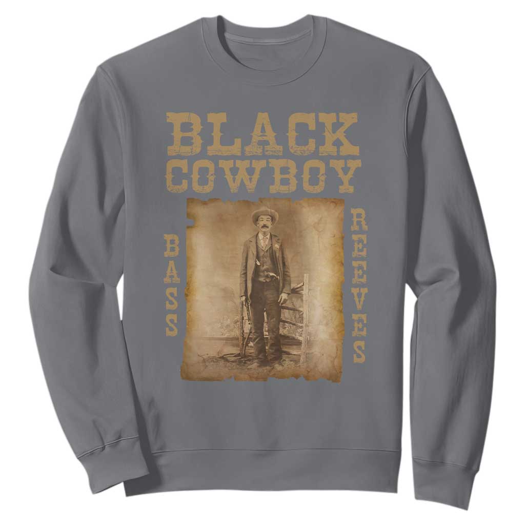 Bass Reeves Sweatshirt Black Cowboy Western Legend Vintage
