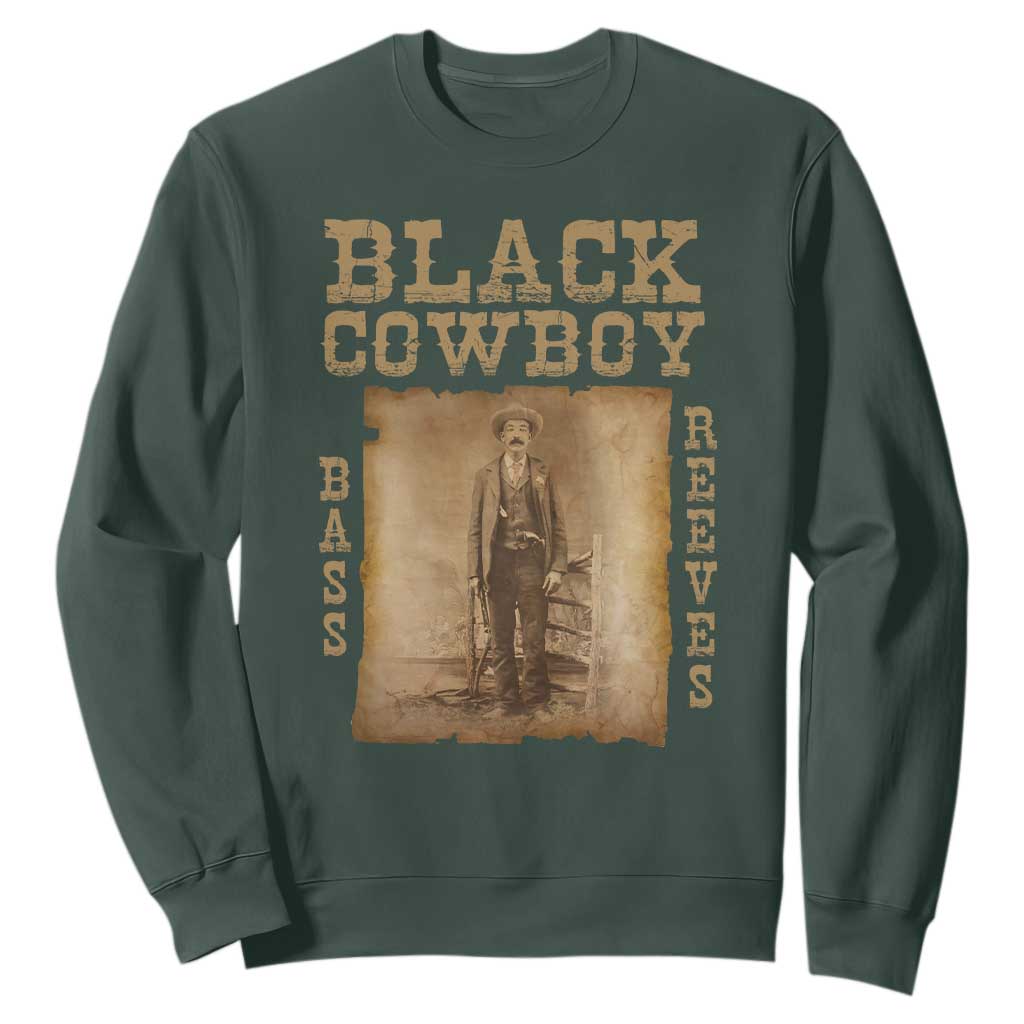 Bass Reeves Sweatshirt Black Cowboy Western Legend Vintage