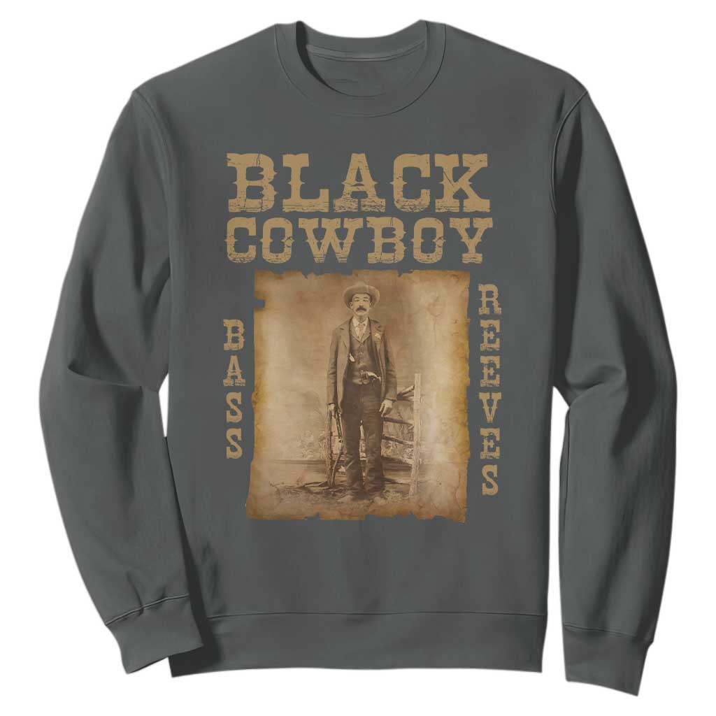 Bass Reeves Sweatshirt Black Cowboy Western Legend Vintage