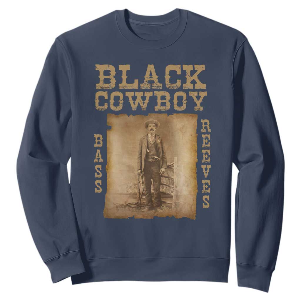 Bass Reeves Sweatshirt Black Cowboy Western Legend Vintage