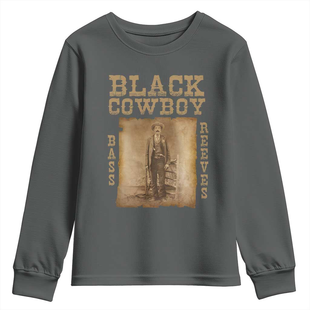 Bass Reeves Youth Sweatshirt Black Cowboy Western Legend Vintage
